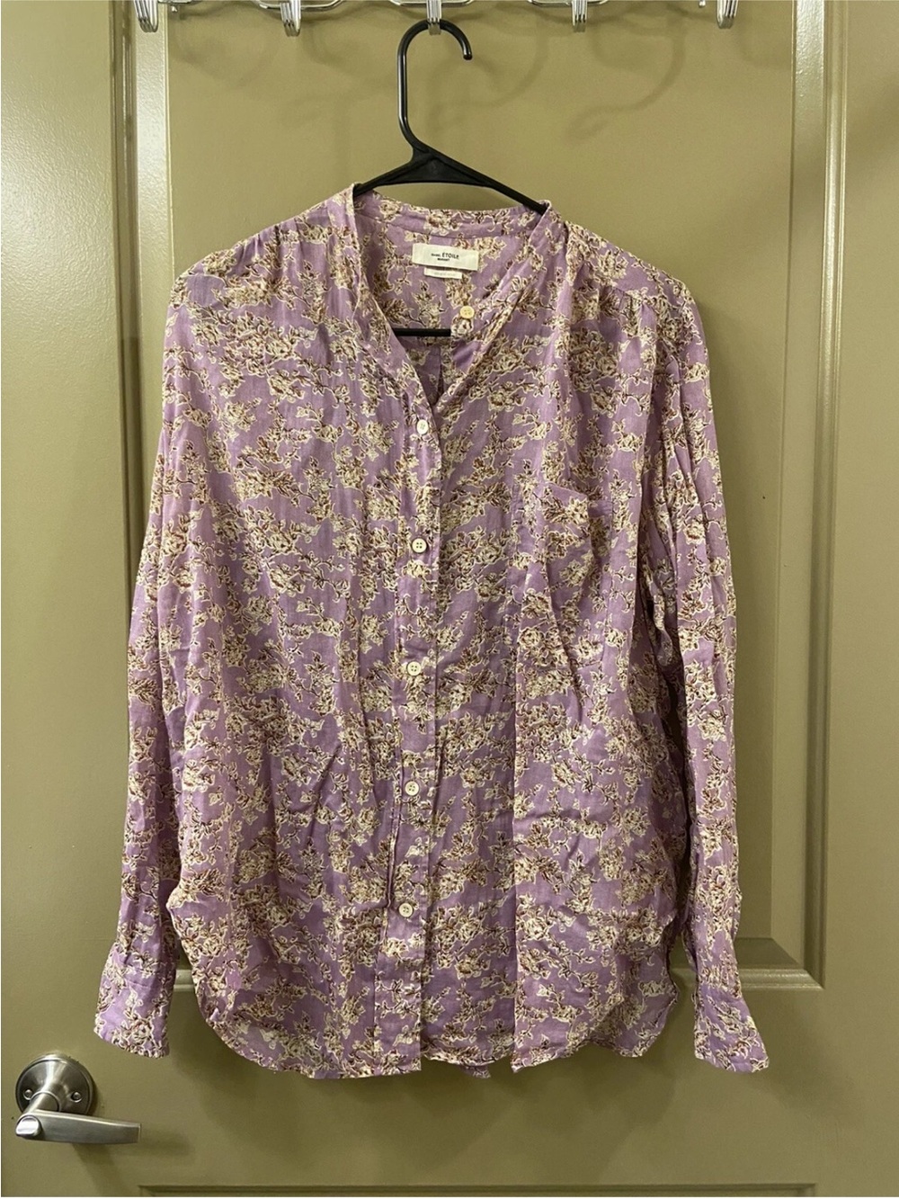 Isabel Marant Lavender Floral Button-Up Blouse